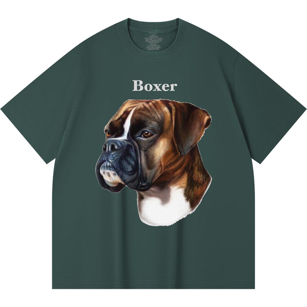 Футболка из 100% хлопка плотностью 230 г/м2, боксеры с принтом, забавная футболка из чесаного хлопка в стиле Харадзюку