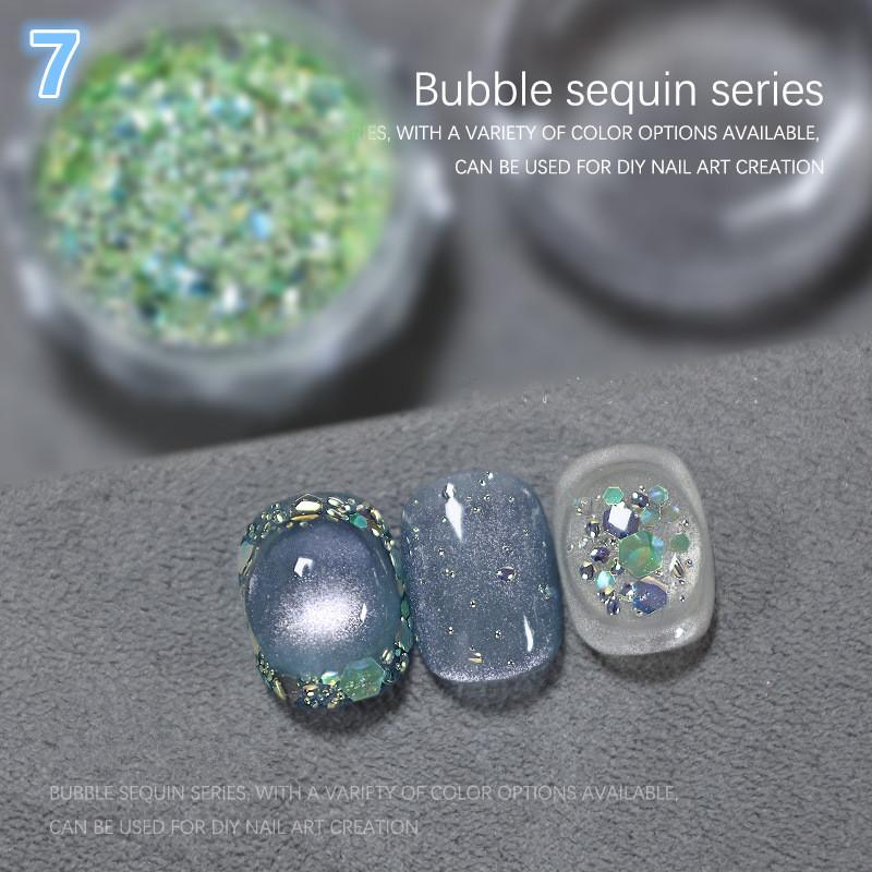 1Jar Bubble Nail Glitter Coarse Fine Mixed Large Irregular Hexagonal Sequins for DIY Jewelry Decoration Nail Art