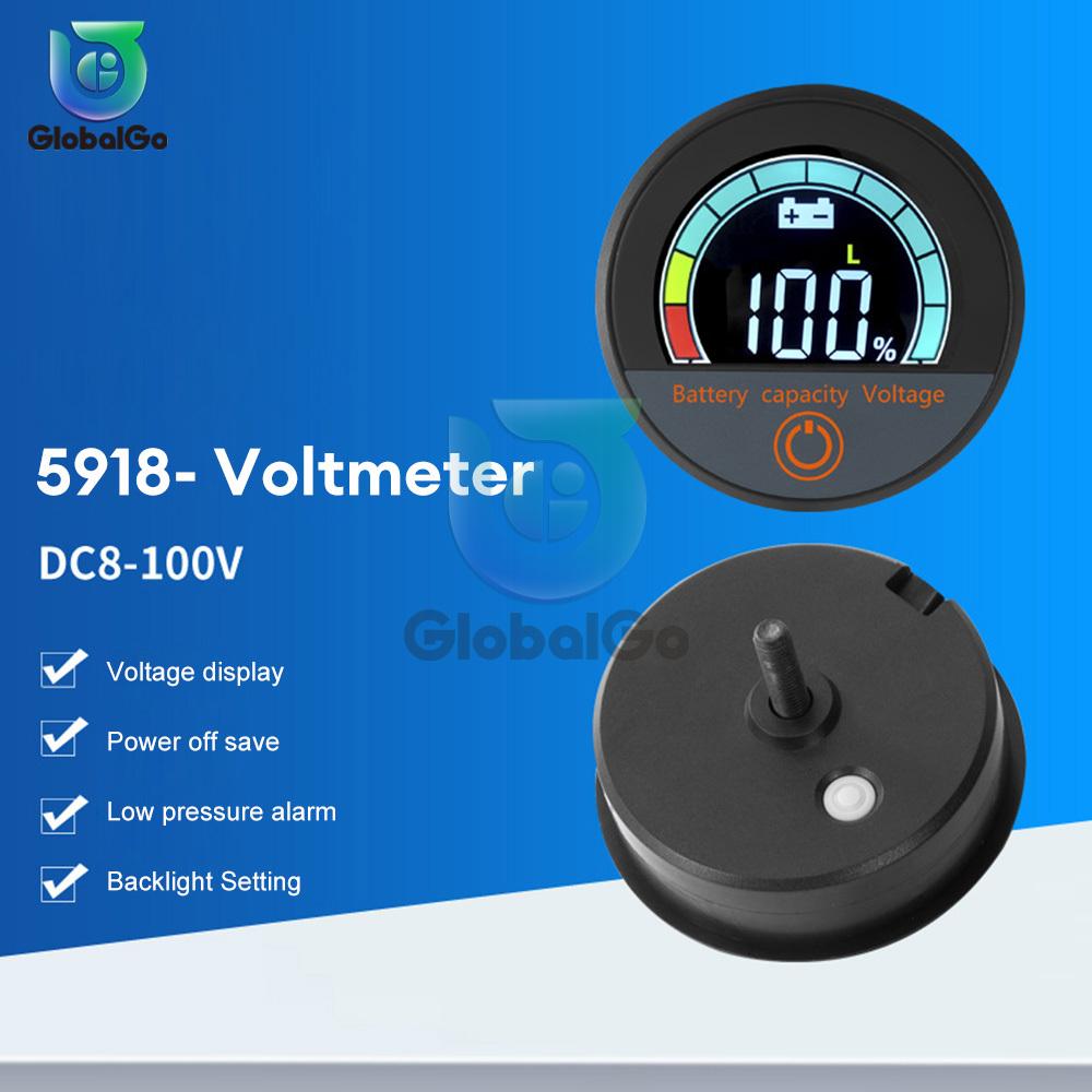 DC8-100V Круглый Цифровой Дисплей Вольтметр Светодиодный Цифровой Вольтметр Панель Вольтметр Монитор Индикатор Автомобильные Аксессуары Водонепроницаемый
