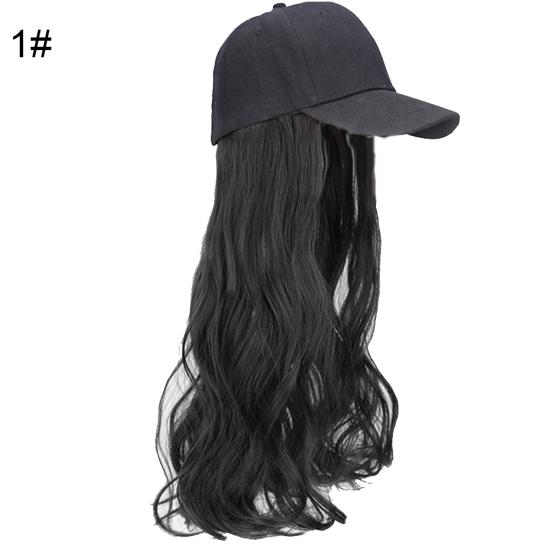 Yousheng Creative Women 2 в 1 Длинный прямой парик из вьющихся волос с бейсбольной кепкой