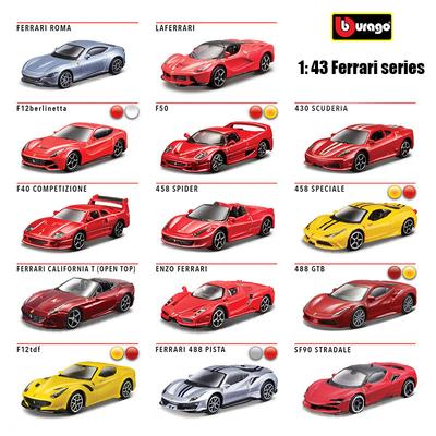 Ббураго 1:43 Несколько стилей Коллекция Ferrari Purosangue MONZA SP2 ROMA 250 Rossa 458 488 GTB F40 ENZO Игрушка Модель автомобиля из литого металла