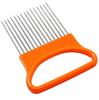 Portable Stainless Steel Onion Cutter Fixing Needle Steak Needle for Home Kitchen Use (Orange)
