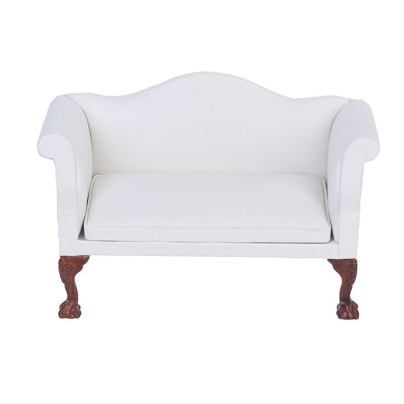 Многоцветный 1:12 кукольный домик, миниатюрный кожаный диван, двойной диван, кукольный домик, декор для гостиной