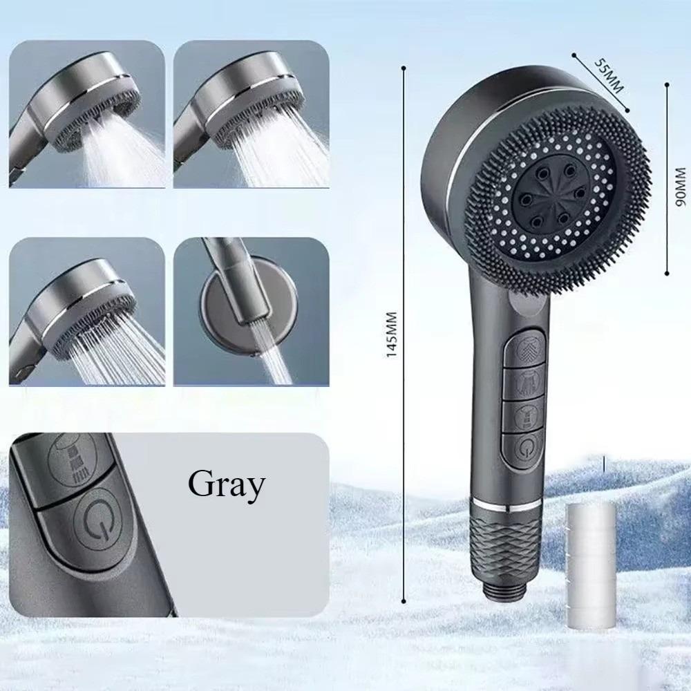 Душевая лейка с 4 режимами, остановка воды одной кнопкой, массажная душевая лейка, аксессуары для ванной комнаты