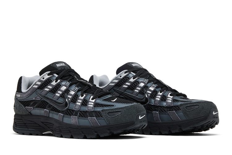 Nike P-6000 Замша Антрацит Металлик Серебристый