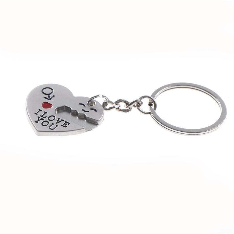 1 Set Creative Crush You Piercing Heart Couple Key Ring For Weeding Gift