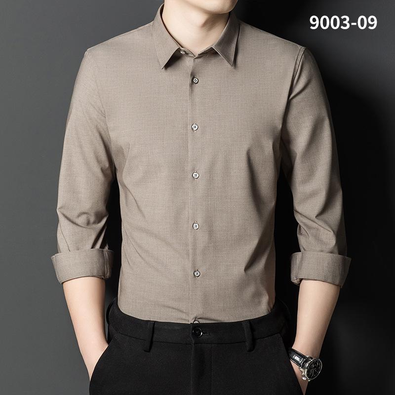 Мужская стрейч-рубашка с длинным рукавом из бамбукового волокна – Не требующая глажки, Многоцветная, Повседневная деловая одежда