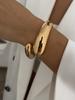 Ingemark Punk Hip Hop Irregular Metal Bangles for Women 2025 Trend Vintage Gold Color Water Drop Spring Bracelets Men Jewelry