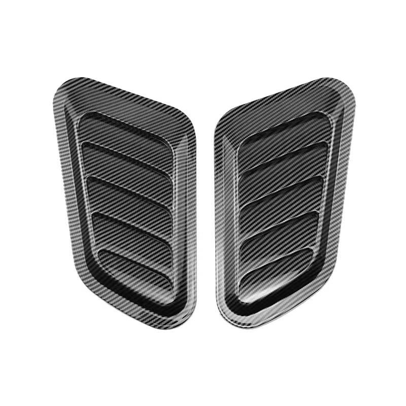 2 шт. Декорация воздухозаборника на капот автомобиля, цвет карбона, Декорация капота автомобиля, Поддельный воздухозаборник на капот для автомобилей
