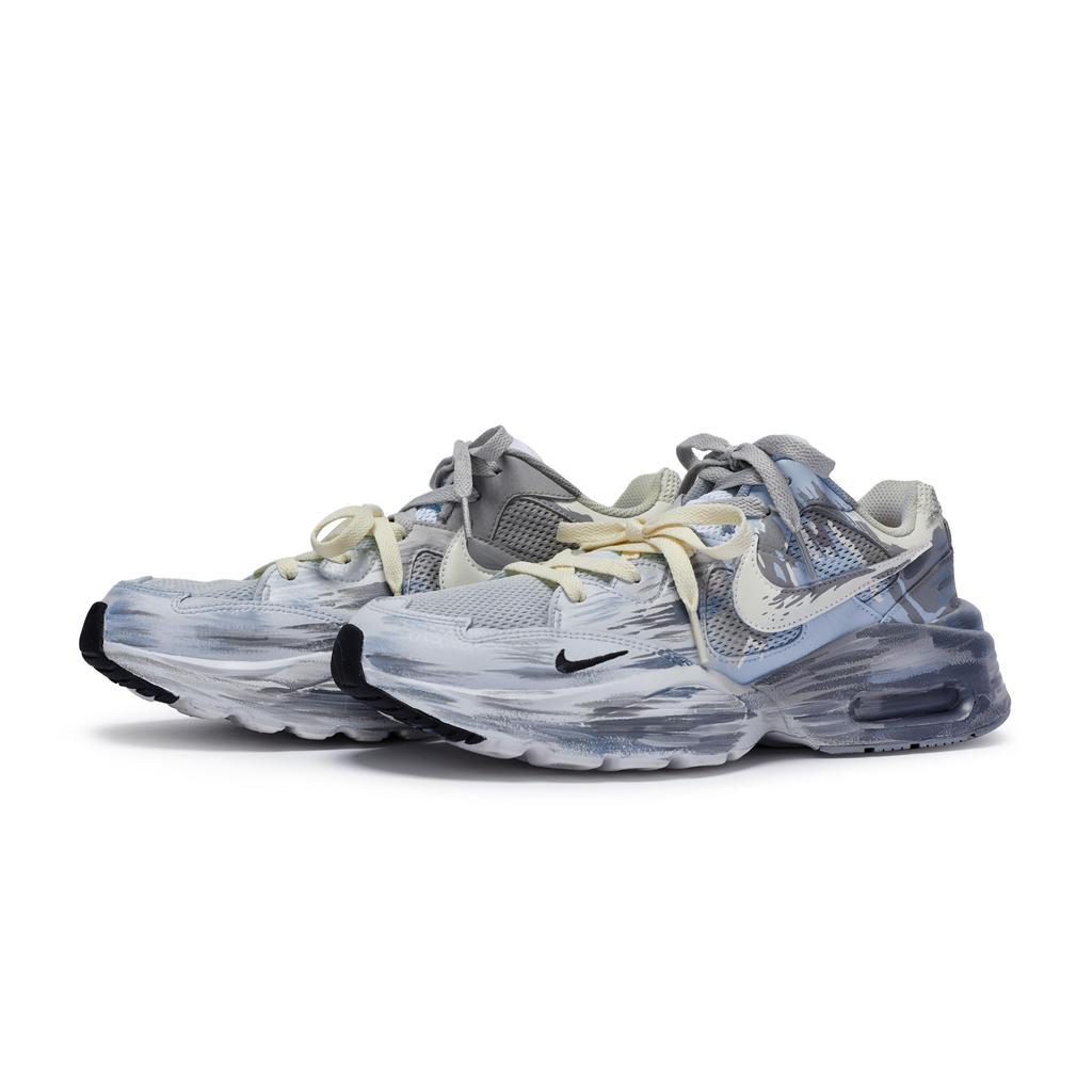Nike Air Max Fusion Slip Resistant Abrasion Resistant Low top Air Cushion Casual Running Shoes Women's Blue Gray White CJ1671-100(Team80-)