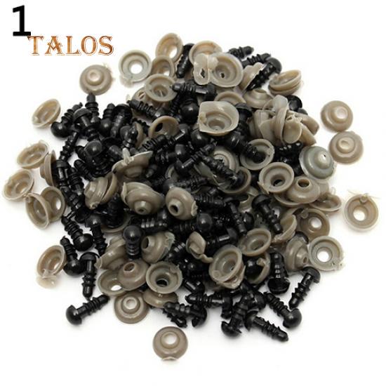 100 шт., черные пластиковые куклы «сделай сам», безопасные глаза для плюшевого мишки, мягкие игрушки, скрапбукинг с животными