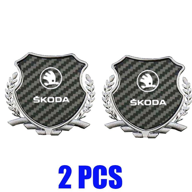 Alloy Car Fender Emblem Window Badge Personalized Sticker for Skoda Octavia Kamiq Kodiaq Superb Fabia Karoq Citigo Yeti Rapid