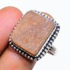 Orange Amazonite Gemstone 925 Sterling Silver Jewelry Ring Size 10.5