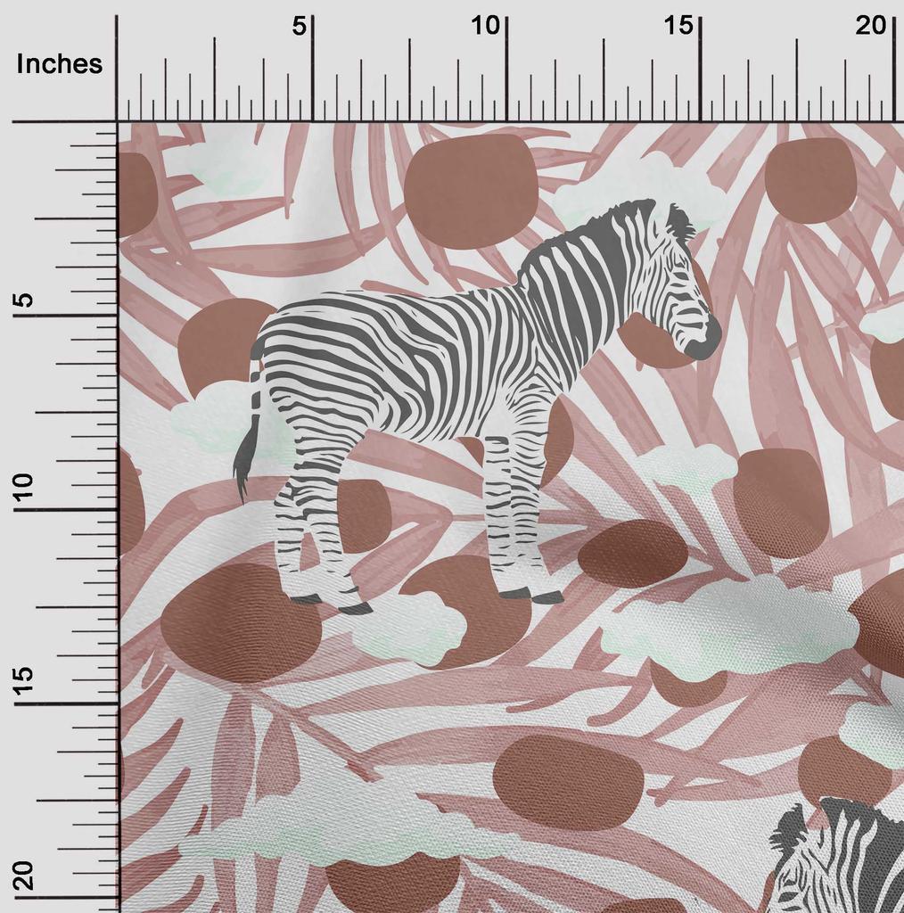 oneOone Cotton Flex Dark Teal Green Fabric Tropical Animal With Plam Leaf Dress Material Fabric Print Fabric By The Yard 40 Inch