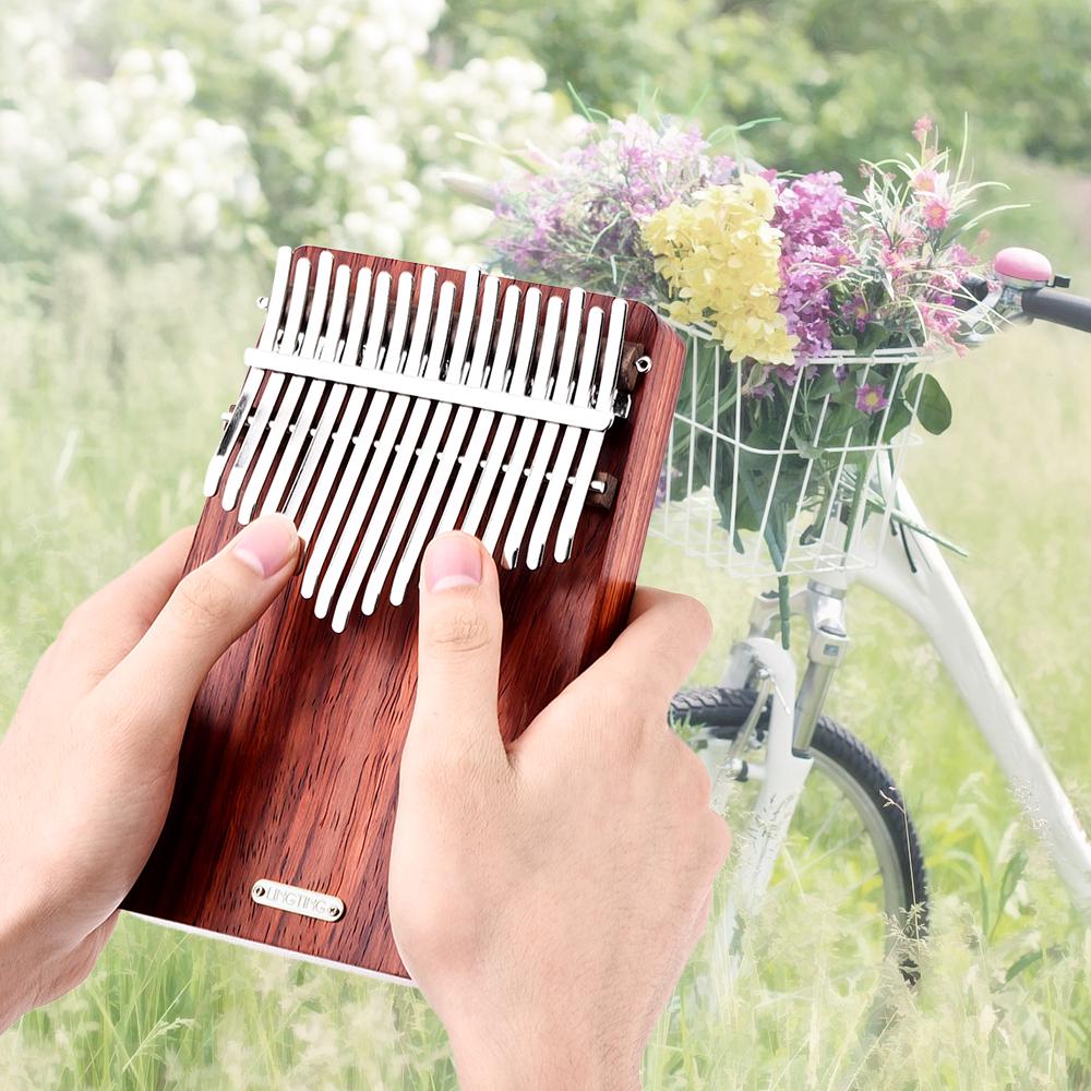 LINGTING K17A 17-клавишное портативное пианино для большого пальца Kalimba Mbira Sanza Padauk Matetial с сумкой для хранения