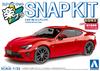 Aoshima Bunka Kyozai Масштабная серия Rakupla Snap Kit Toyota 86 Чисто-красный Пластиковая модель 1/32 № 08-PR Предварительно окрашенная (Автомобиль)