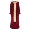 S-XXL Женская хоровая роба с расклешенными длинными рукавами, рюшами по краю, цветным поясом, длинная священническая сутана для церковных мероприятий