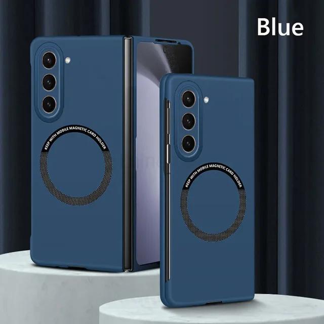 Для Samsung Galaxy Z Fold5 Fold4 Fold3 Fold 3 4 5 5G Беспроводная зарядка Жесткий задний чехол Безрамный Магнитный Для Galaxy Z Fold6