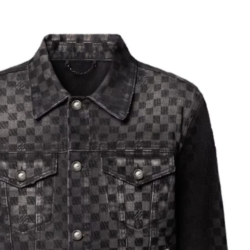 Louis Vuitton Джинсовая куртка-тракер Damier с флоком 1AHBDV
