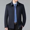 New Autumn and Winter Wool Jackets for Middle-aged and Elderly Men, Casual Woolen Lapel Tops, Daddy Clothes, Versatile Coats for Civil Servants