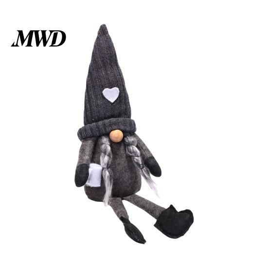 Neutral Home Accents for Living Room Christmas Gnome Plush Decoration with Long Legs, Faceless Handmade Fabric Dolls Doll Figurines, Sitting