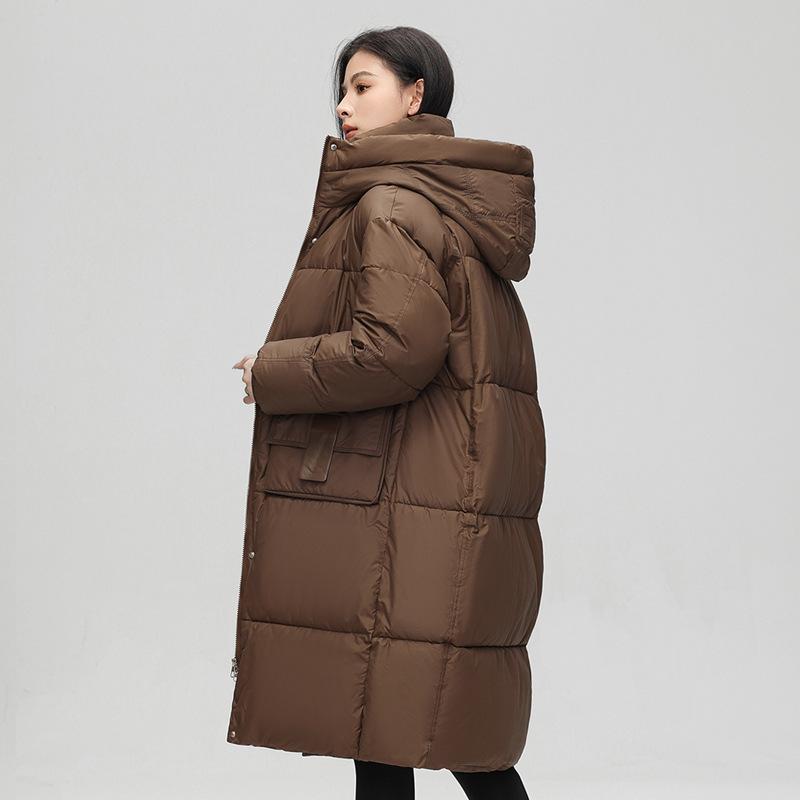 Хлопковая куртка женская длинная ниже колена новая хлопковая куртка утолщенная корейская версия свободная с капюшоном зимняя куртка-джокер с хлопковой подкладкой.