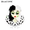 Fashion Acrylic Ladies Black and White Girl Figure Brooch Ladies Exaggerated Cartoon Cute Badge Lapel Brooch Jewelry