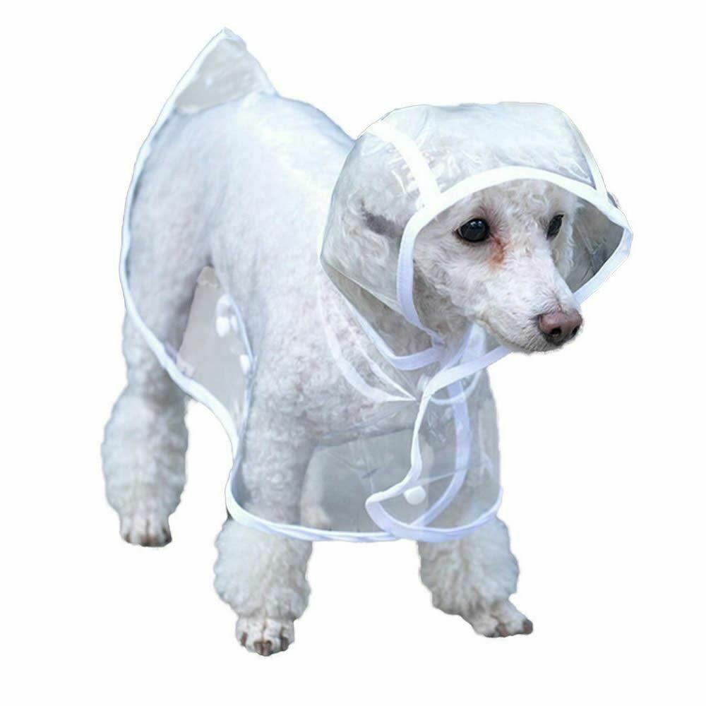 Dog Puppy Rain Coat PVC Hooded Clear Transparent Pet Rain Suit Dog Rain Coat Puppy Jacket