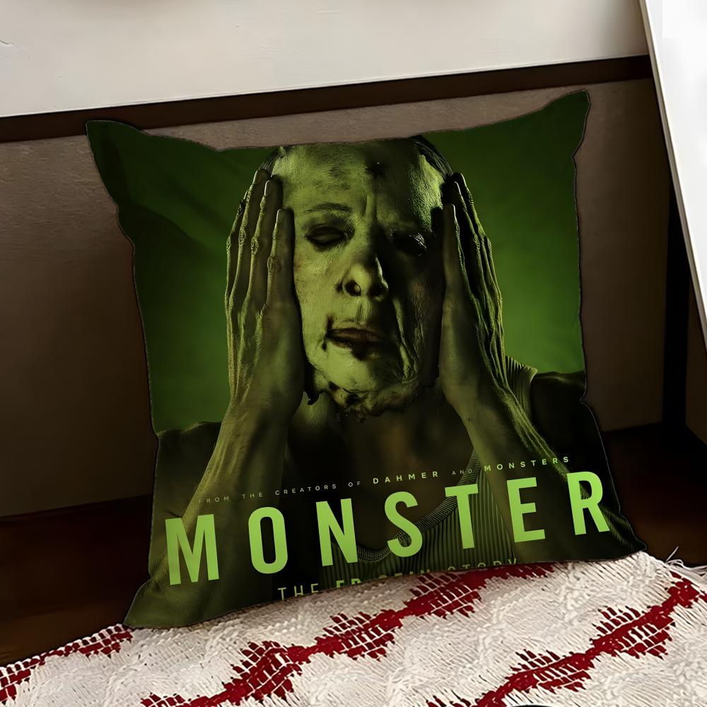 MMonster The EEd Gein Story Cushion Cover Reversible Soft Durable Pillow Cover Home Car MultiScene Use for Daily Comfort