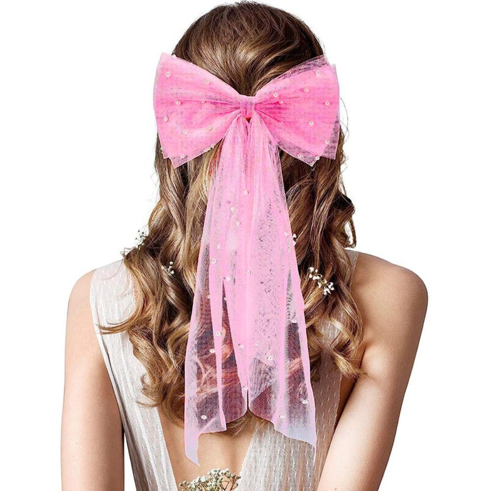 Белая свадебная фата короткая в подарок подружке невесты винтажная жемчужная вуаль с бантом для волос свадебная девичника