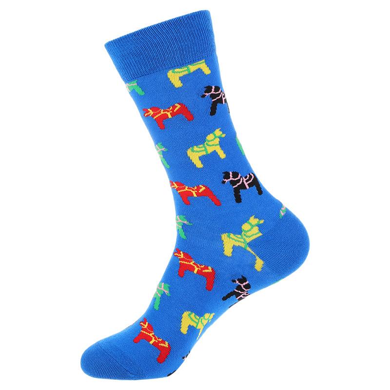 Сотни модных забавных хлопковых унисекс-мужских счастливых носков для улицы, скейтборда, фруктов, еды, панды, тигра, Harajuku, подарков для мальчиков, мужских носков, летних
