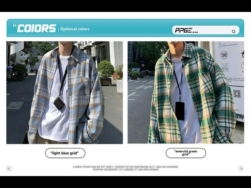 Мужская зеленая шерстяная клетчатая рубашка с длинным рукавом в стиле яппи – повседневная куртка на осень/зиму