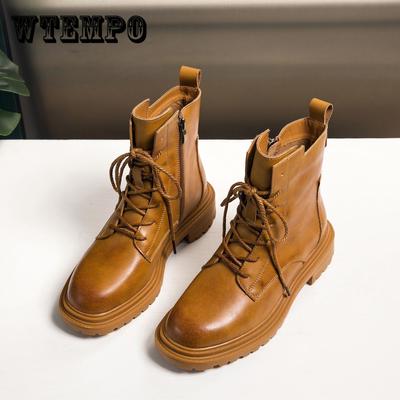 Женские ботинки, ботильоны из натуральной кожи, весенне-осенняя обувь, черно-коричневые ботинки на платформе, готическая обувь в стиле панк, ботинки на плоской подошве