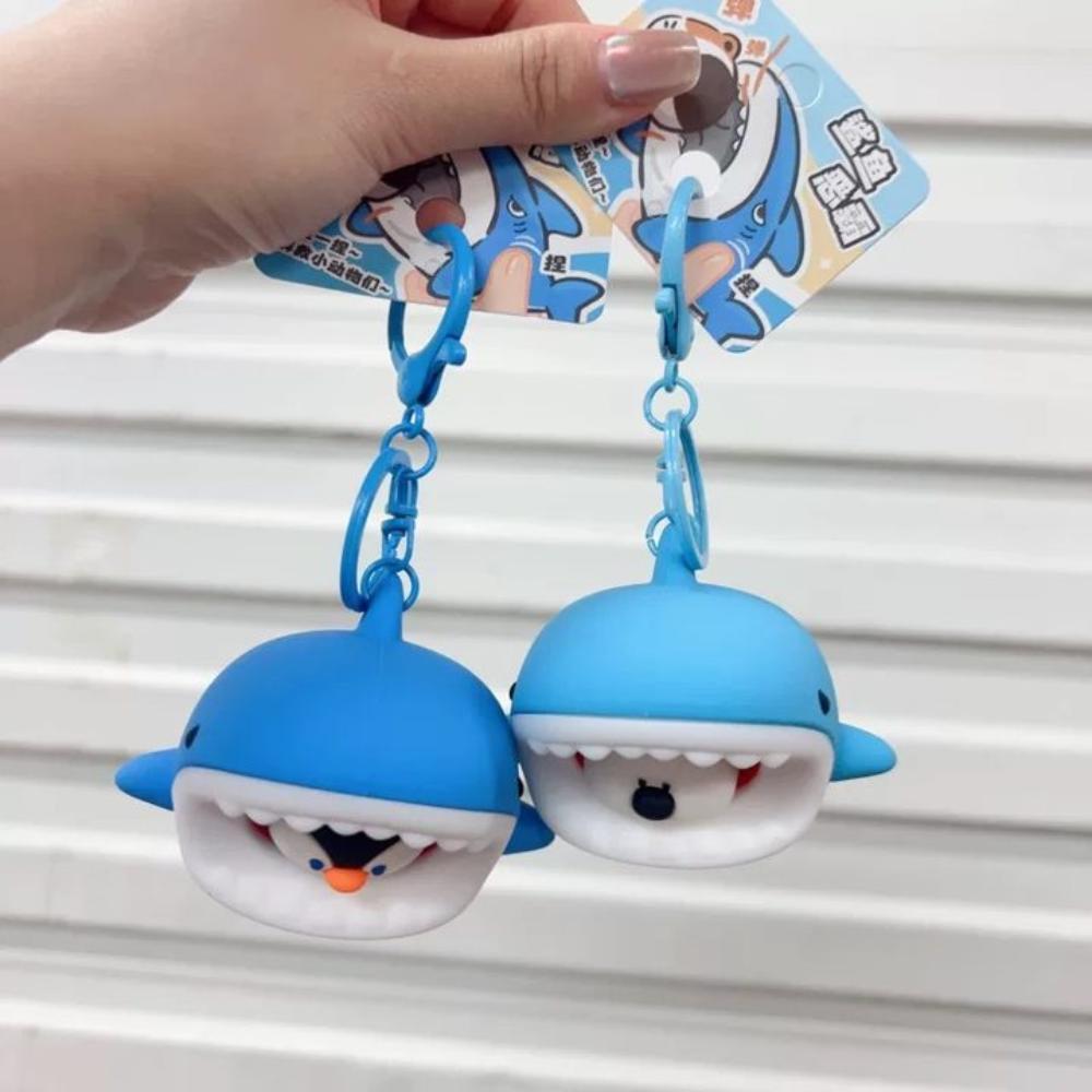 Креативный Аквариум Акула Сквиши Брелок Забавный Брелок Белый Медведь Подвеска для Ключей Машины