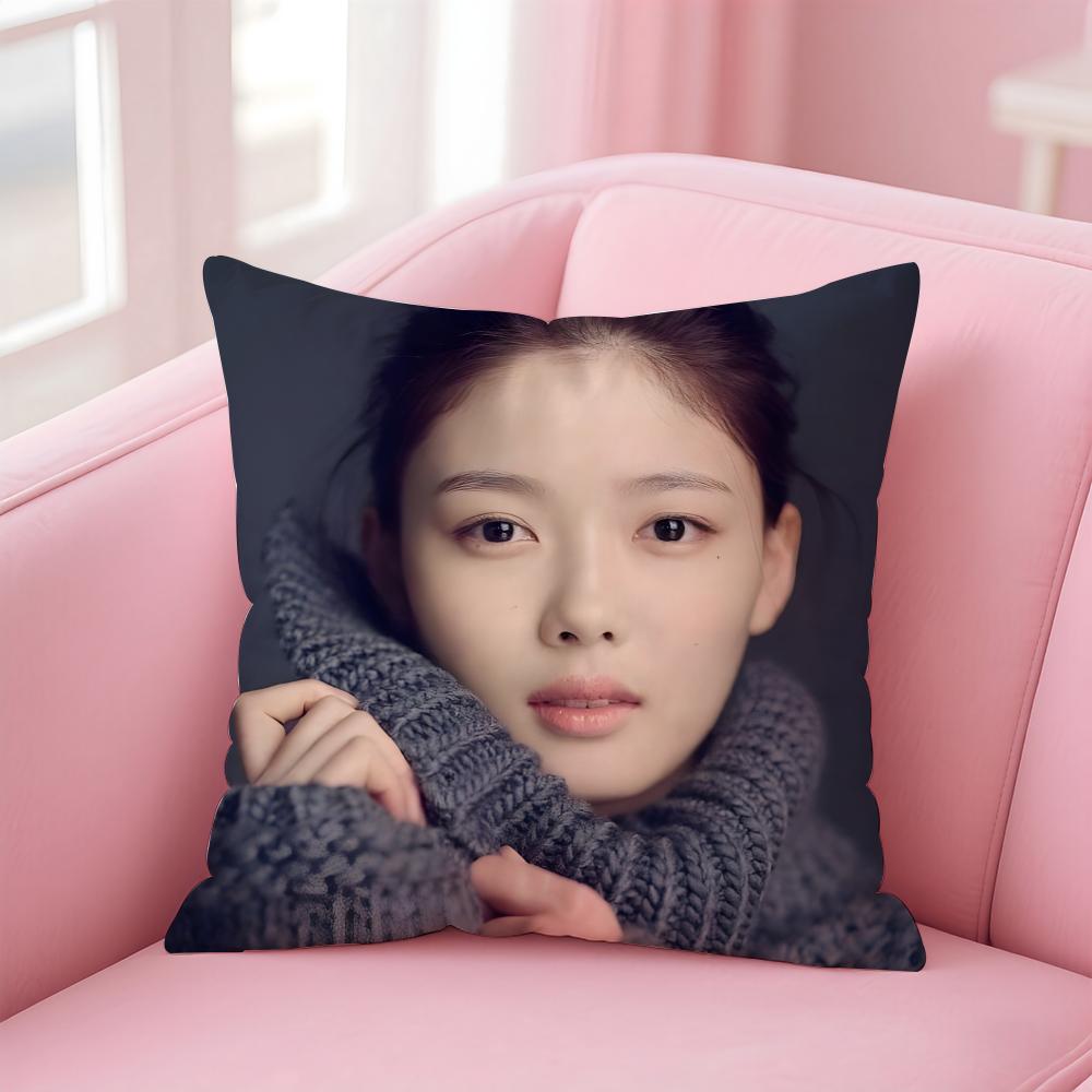 Горячая K-pop Очаровательная корейская актриса ККим Юджон Наволочка для подушки Короткий плюш Невидимая молния Комната Диван Наволочка