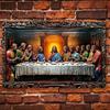 2d Flat 30*20m, Christian Inspired Wooden Sign: Exquisite The Last Supper, Spiritual Home Decor, for Home, Indoor Outdoor Use, Wooden Material Kitchen