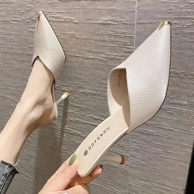 Модная обувь для женщин на каблуке, кожаные шлепанцы, белые босоножки, свадебные женские тапочки, высококачественные уникальные тапочки-хлопушки, распродажа премиум-класса