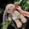 30 см Полосатая Мягкая Плюшевая Игрушка Кролик Набитая Белый Серый Коричневый Кавайный Плюшевый Кролик Мультяшное Животное Спящий Спутник Подарок Девушке