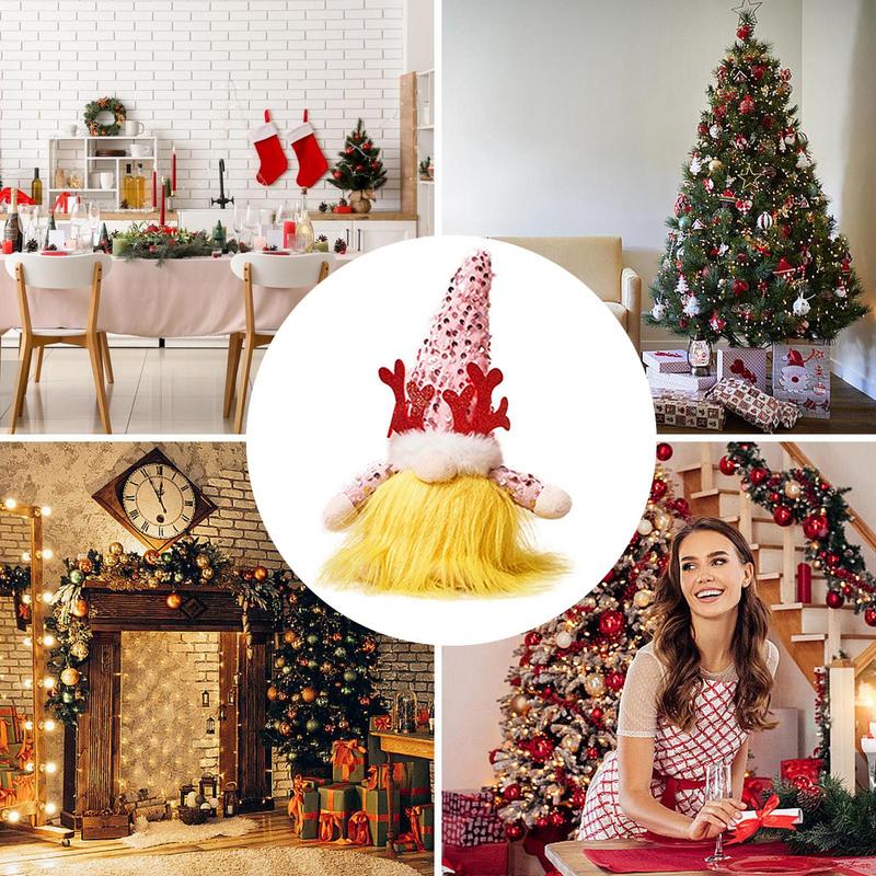 Плюшевый гном с подсветкой, светящиеся рождественские гномы, праздничные гномы, плюшевая кукла, гномы Санты, плюшевая шляпа с пайетками, рождественский декор для дома