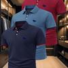 3Pcs Men'S Polo Shirt Fashion Business Casual Lapel, Comfortable Summer Breathable Short-Sleeved Lapel Polo Shirt Top Gift