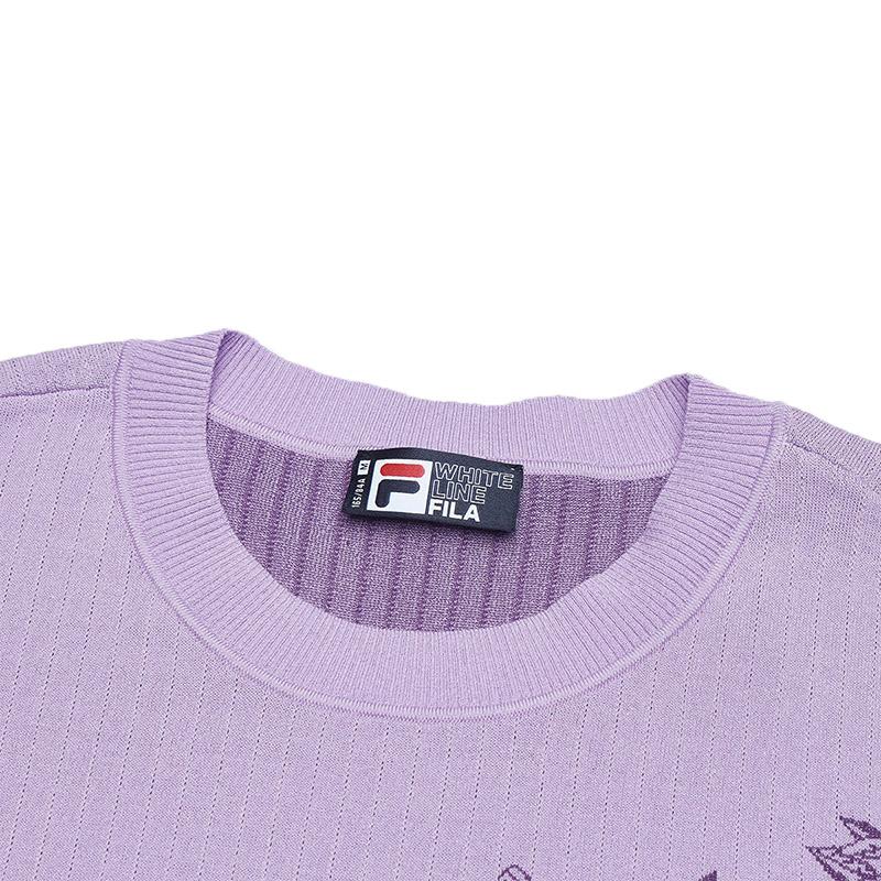 Fila Модный Удобный Вязаный Топ с Коротким Рукавом Женские топы Светло-Лавандово-Фиолетовый F11W518410FVT