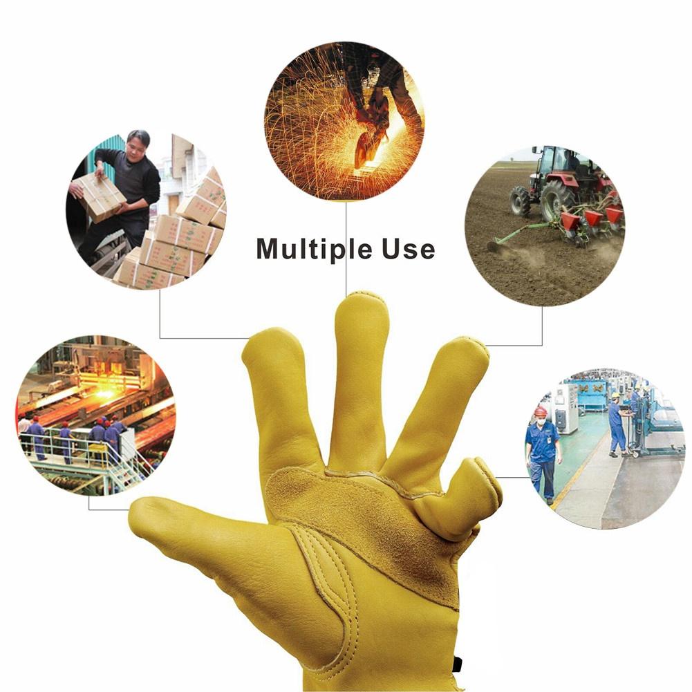 FEIJIEAST рабочие перчатки из воловьей кожи для садового мотоцикла, вождения, сварочные мастерские, нескользящие