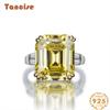 TanciseS925 Sterling Silver Square Ring Synthesized 7A Zircon Luxury Diamond.