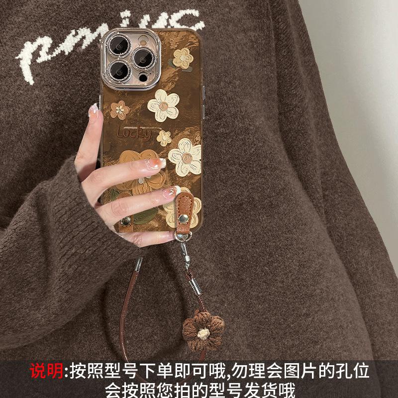 Ретро масляная живопись цветок шнурок подходит для 17 чехла для телефона iphone премиальное ощущение новый