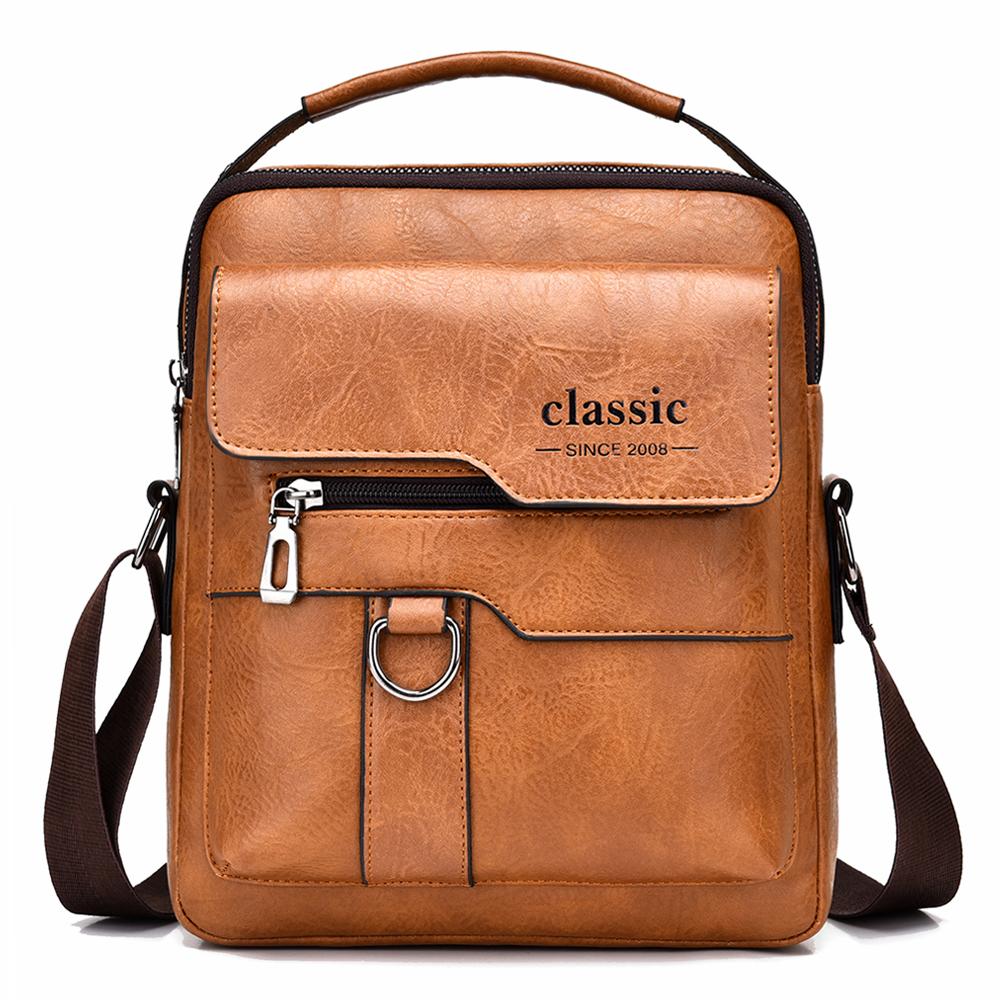 Мужская сумка через плечо, кожаная сумка через плечо, классический водонепроницаемый портфель, дорожная сумка