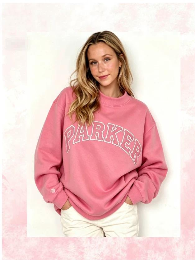 Unisex Embroidered Cotton Sweatshirt: Half-High Collar, Long-Sleeved for Autumn/Winter Sports