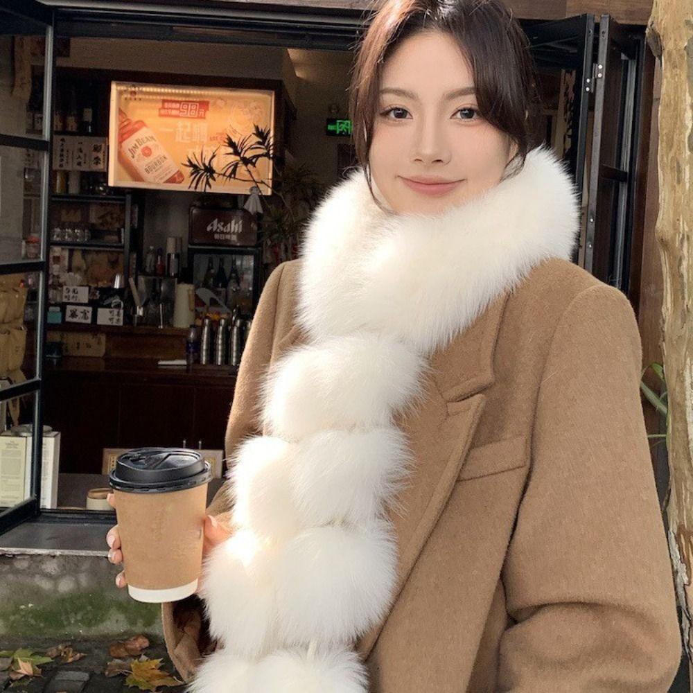 Warm Magnetic Imitation Fur Scarf Faux Rabbit Fur Women Winter Scarves Cute Plush Scarf For Girls
