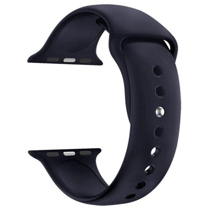 Bracelet silicone - MY-MONTRE - Midnight Blue - Apple Watch 38/40/41mm - Boucle épingle sportive - Longueur 230mm