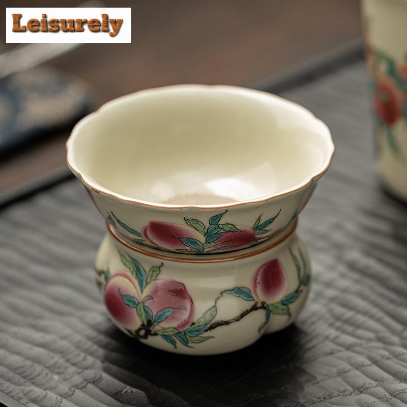 Антикварный фильтр Ru Kiln, сепаратор для чая, держатель для инфузора, винтажное ситечко для чая Nine Peach, фильтр для приготовления чая, аксессуары для чая