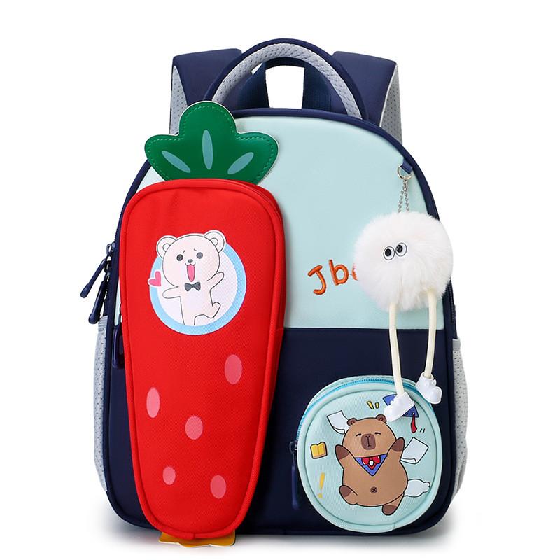 Eyecatching Cartoon Carrot Backpack For Young Children Made Of Quality Canvas Material